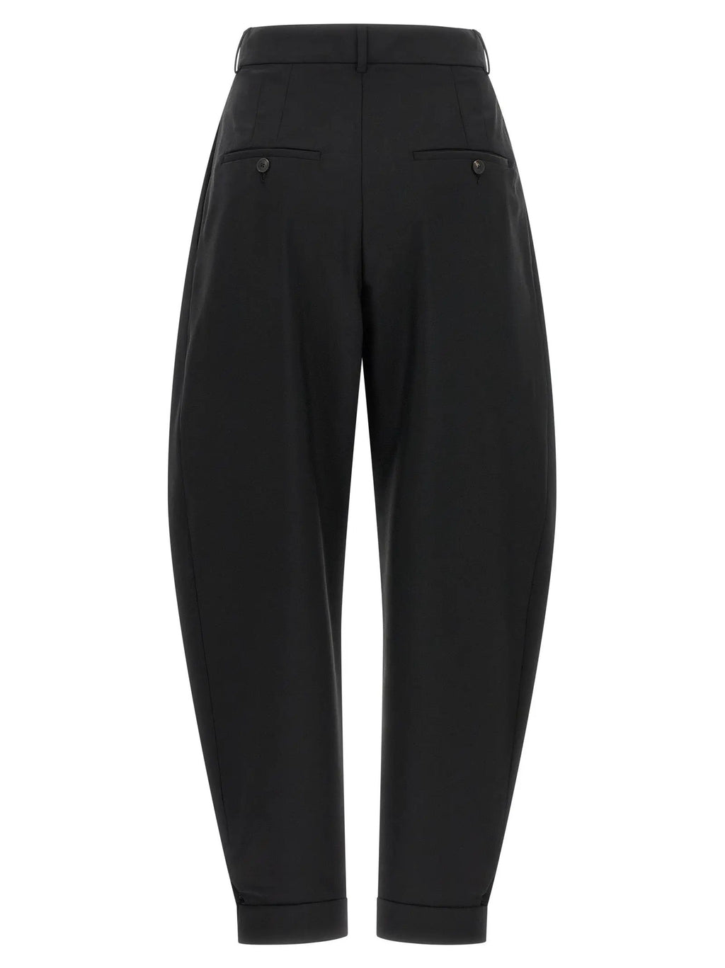 Pantalon décontracté en laine noire Rohe