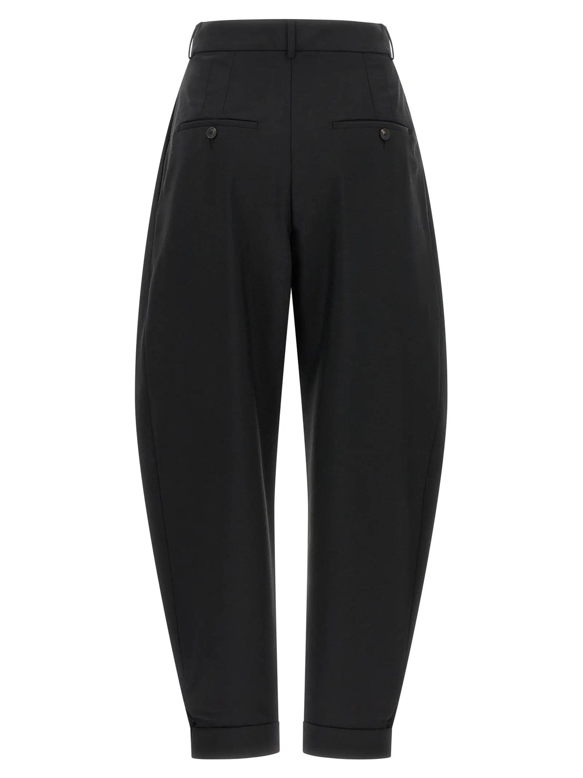 Pantalon décontracté en laine noire Rohe