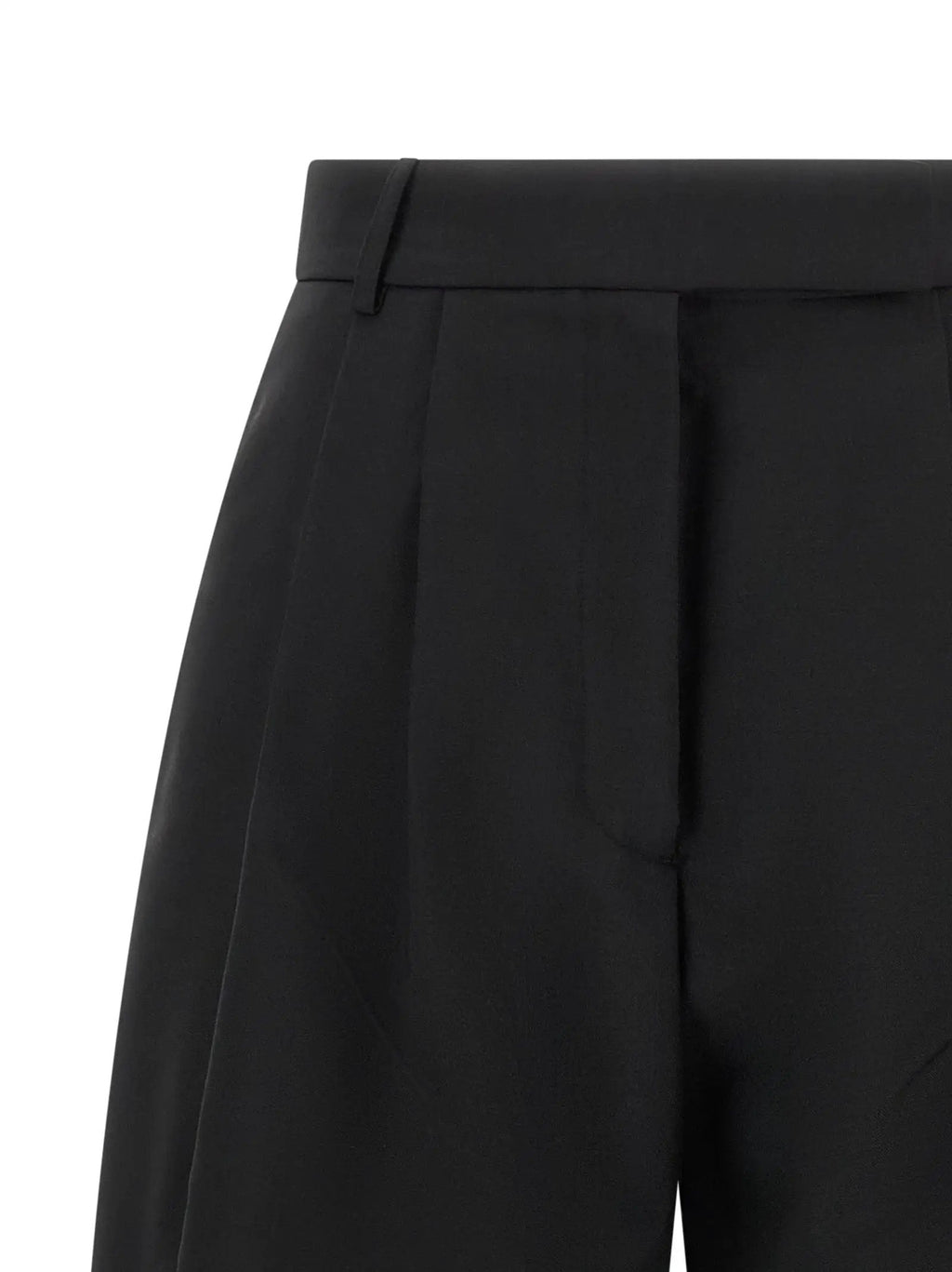 Pantalon décontracté en laine noire Rohe