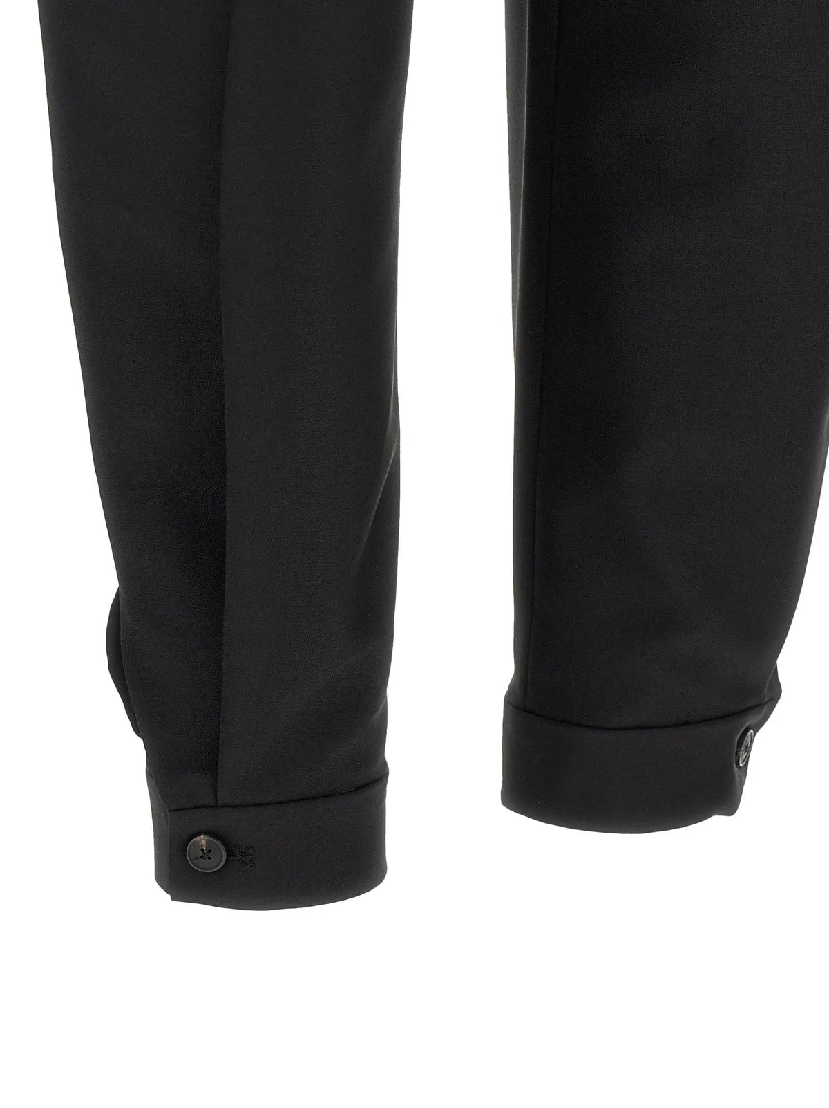 Pantalon décontracté en laine noire Rohe