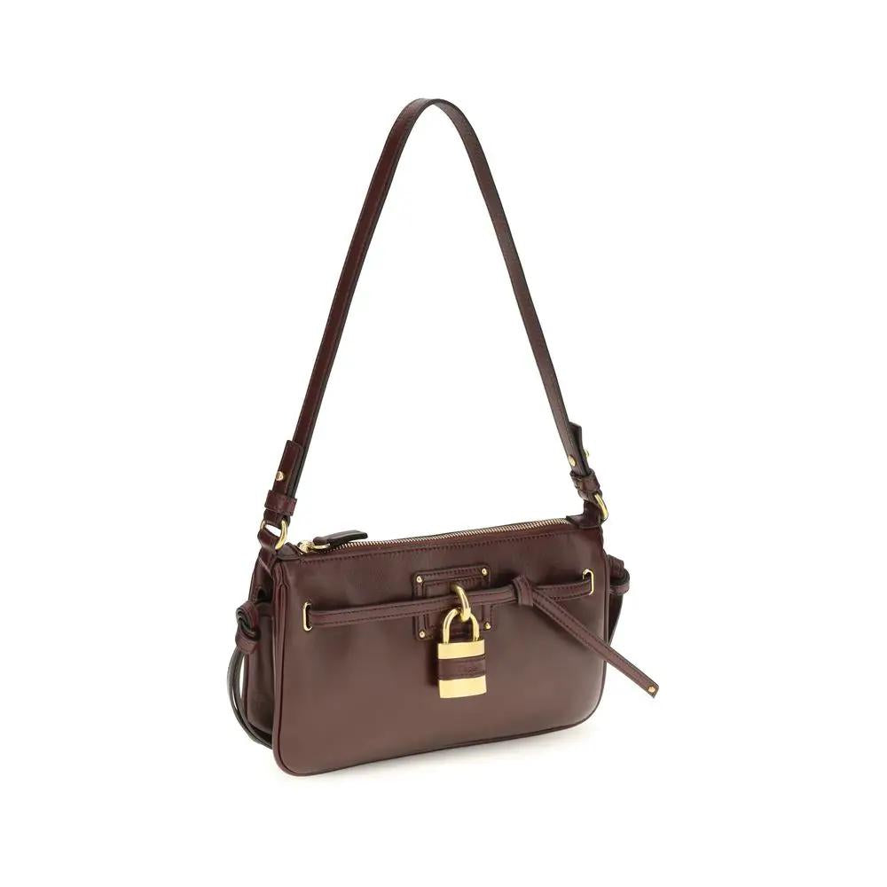 Sac bandoulière Chloé en cuir de veau Bordeaux Bos Taurus