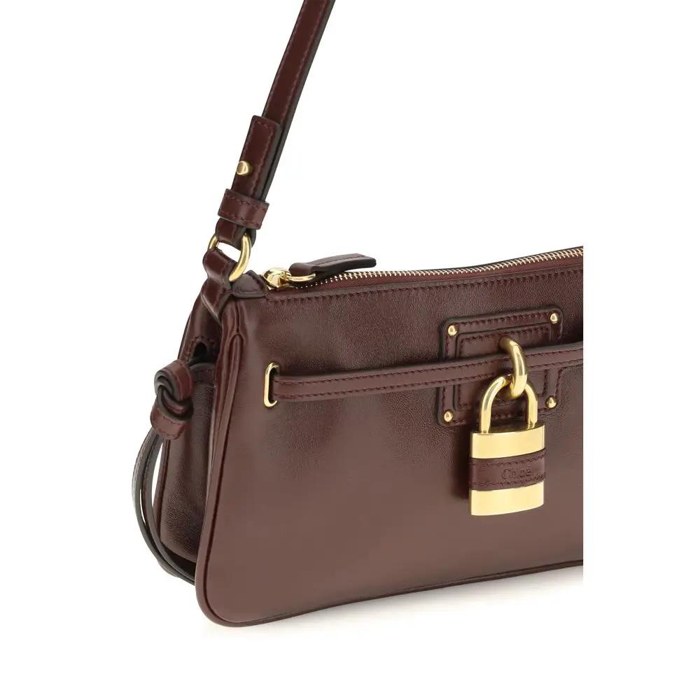 Sac bandoulière Chloé en cuir de veau Bordeaux Bos Taurus