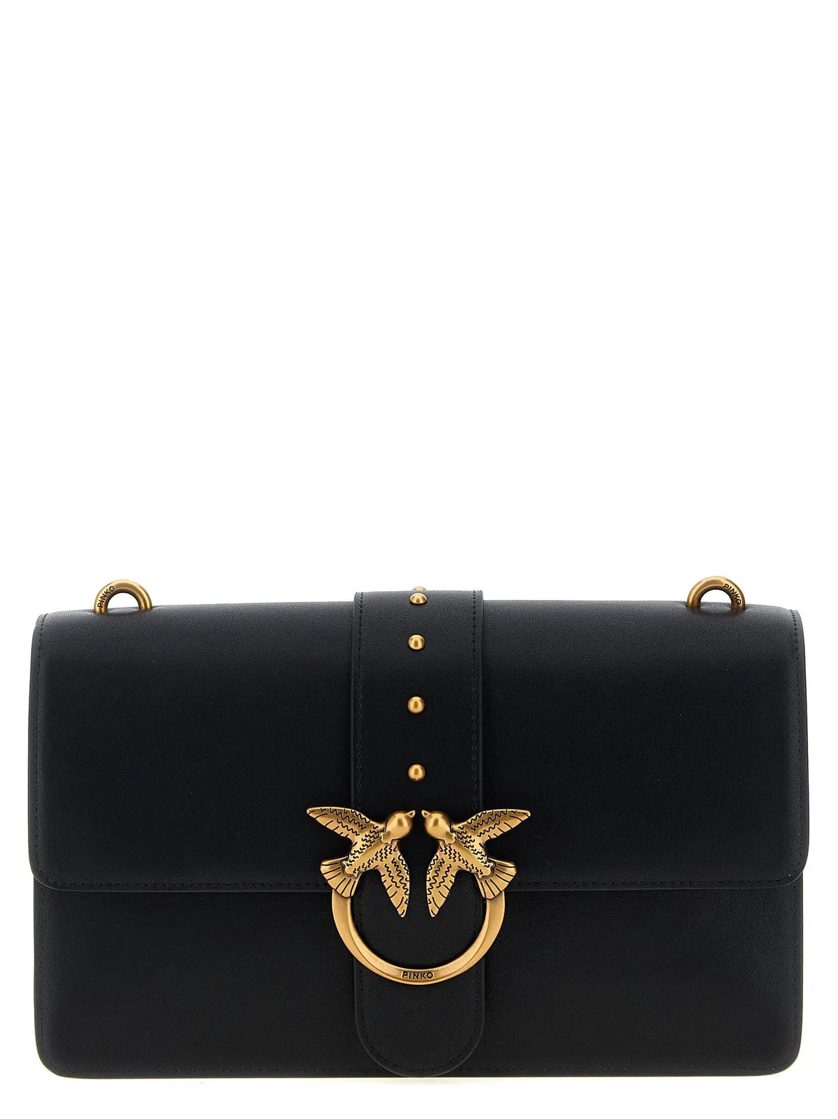 PINKO Black Goatskin Crossbody Bag