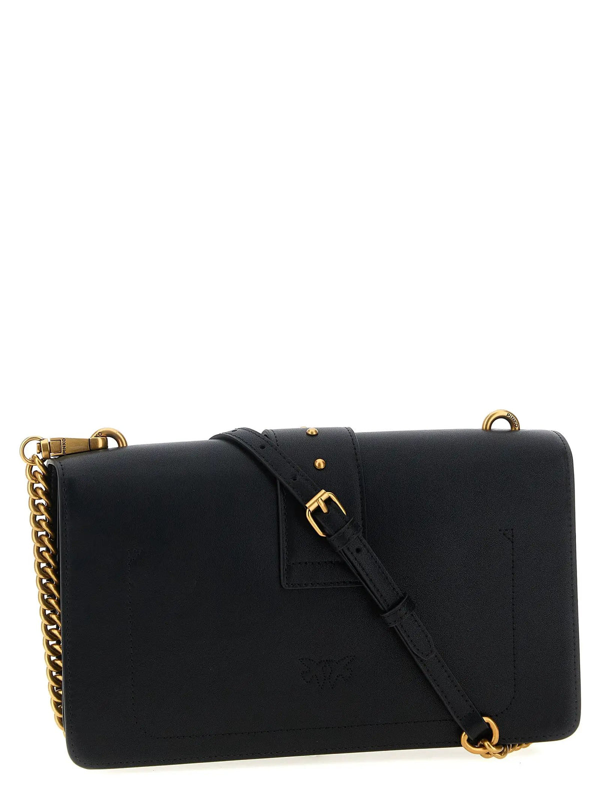 PINKO Black Goatskin Crossbody Bag