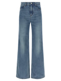 Ami Paris Blue Cotton Flared Jeans