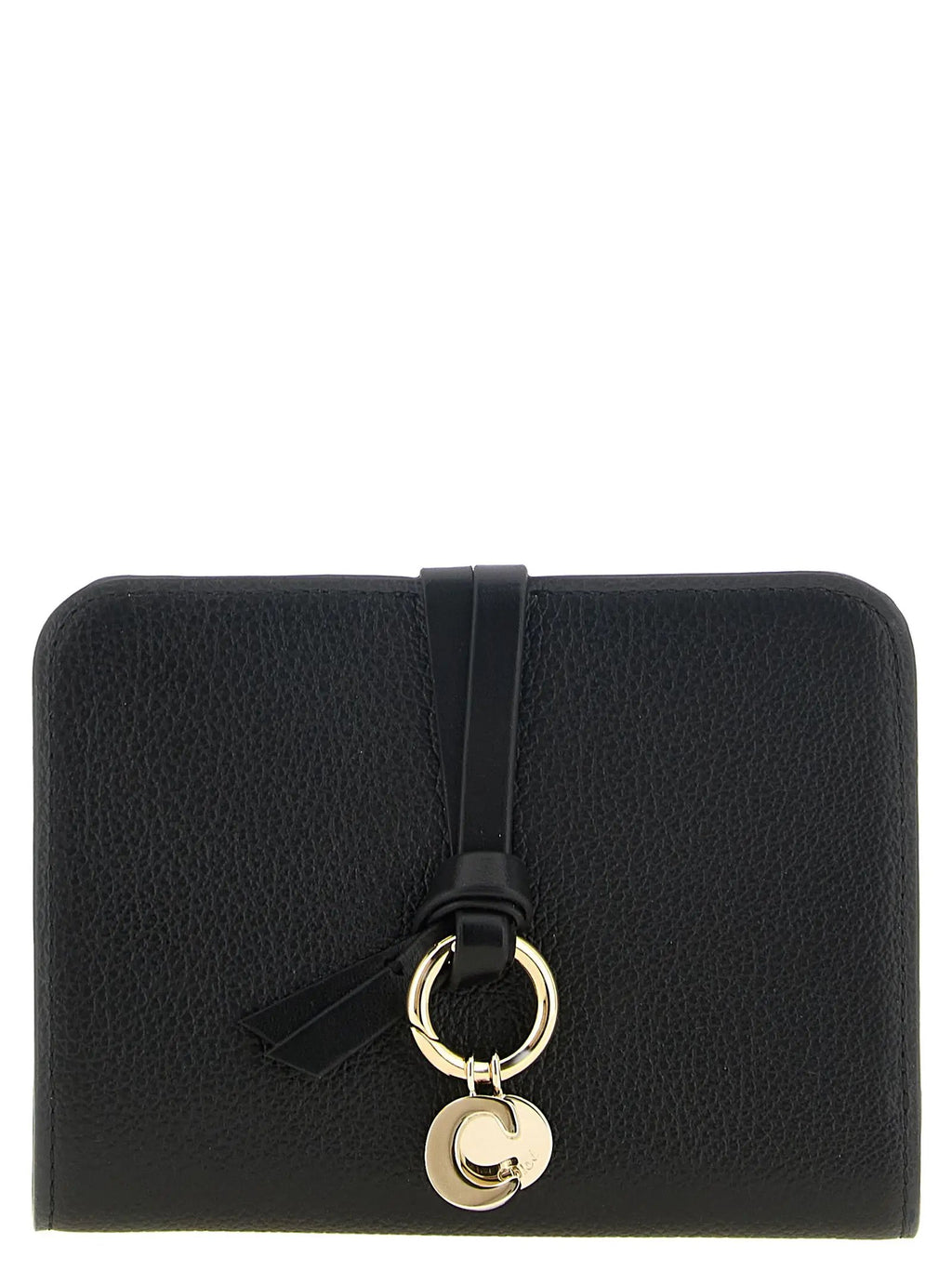 Porte-cartes Chloé en cuir de veau noir