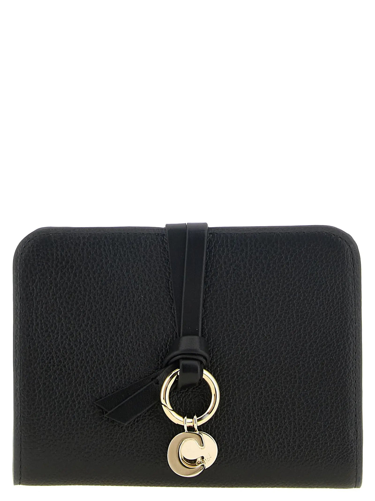 Porte-cartes Chloé en cuir de veau noir