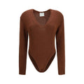 Forte_Forte Brown Wool Oves Aries Bodysuit