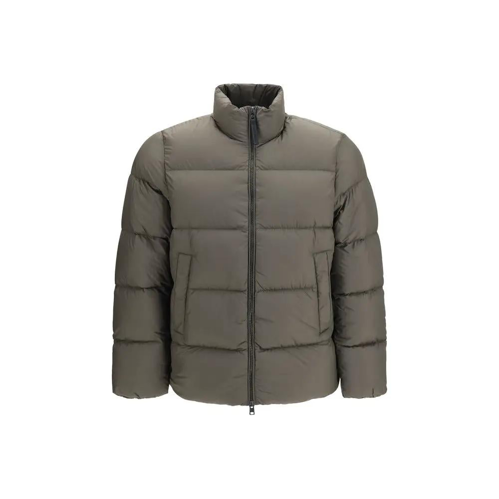 Doudoune longue en duvet d'oie bicolore Woolrich