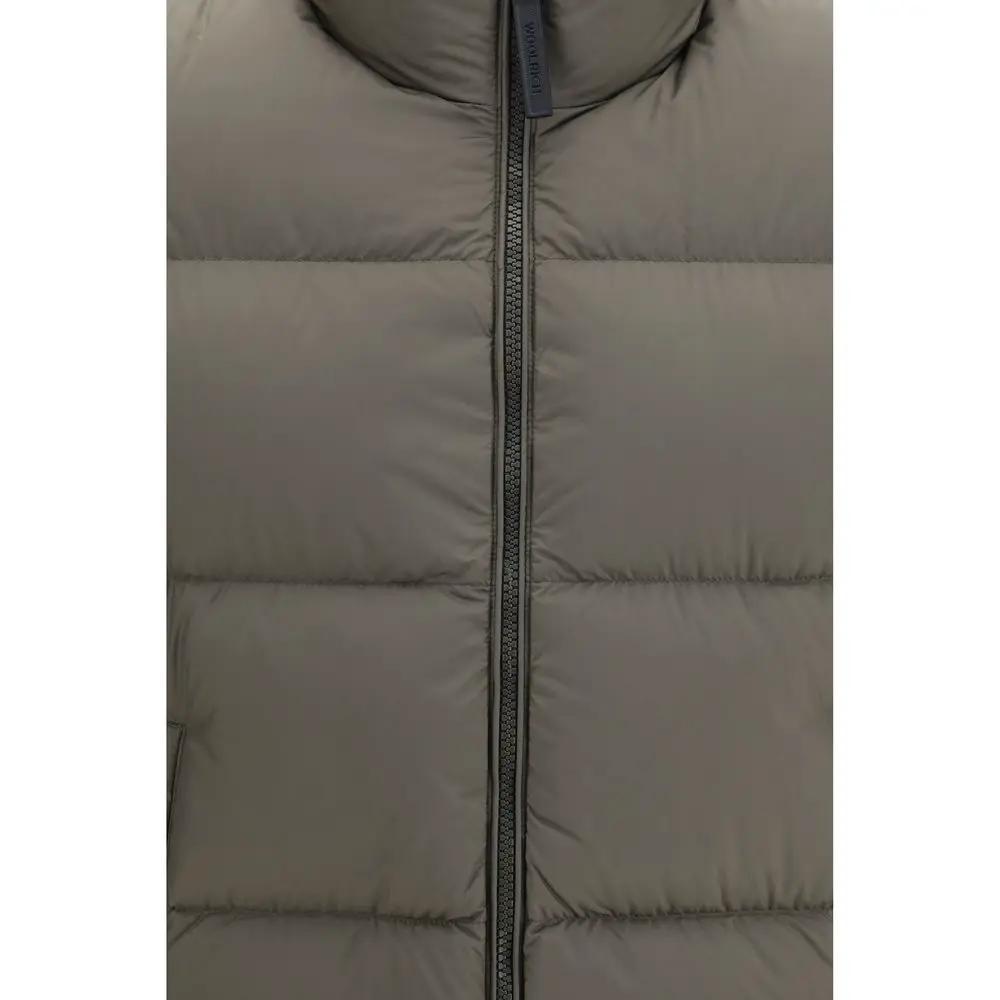 Doudoune longue en duvet d'oie bicolore Woolrich