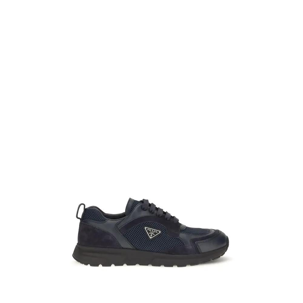 Baskets de sport Prada en tissu bleu