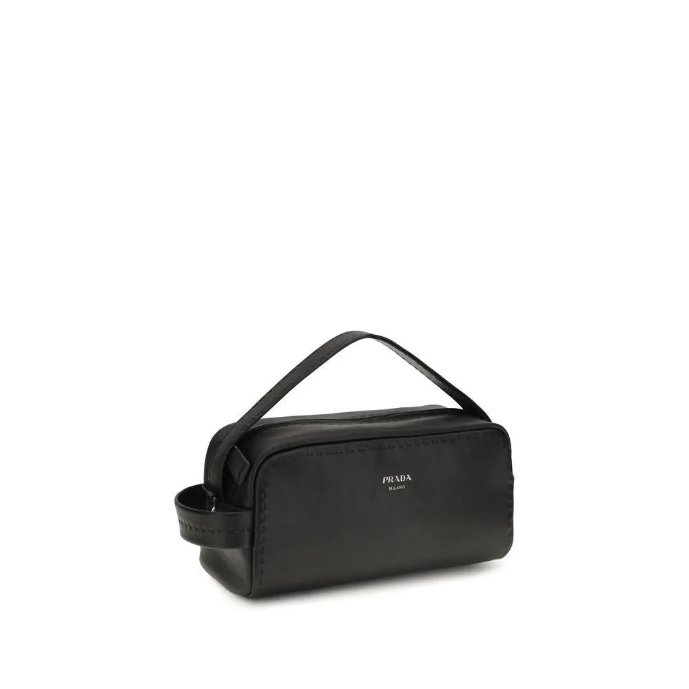 Prada Prada Black Calf Leather Bos Taurus Shoulder Bag