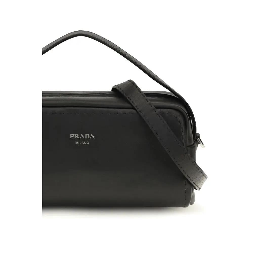 Prada Prada Black Calf Leather Bos Taurus Shoulder Bag