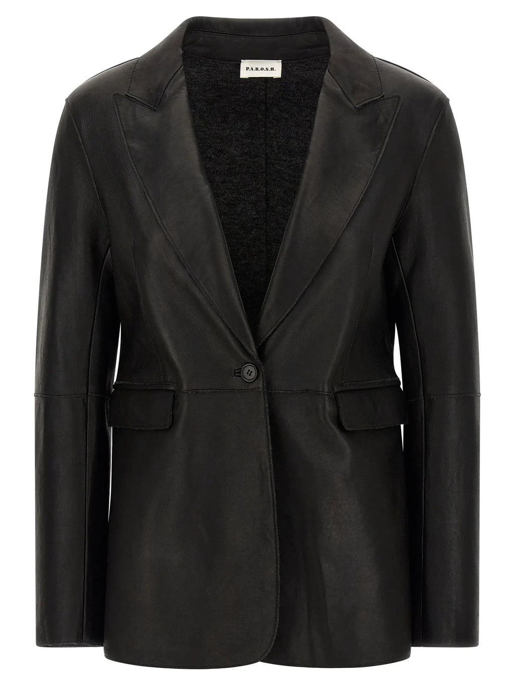 Blazer en cuir d'agneau noir P.A.R.O.S.H.