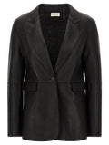 Blazer en cuir d'agneau noir P.A.R.O.S.H.