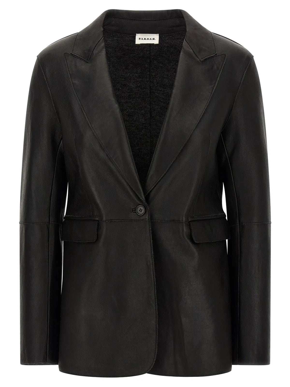 Blazer en cuir d'agneau noir P.A.R.O.S.H.