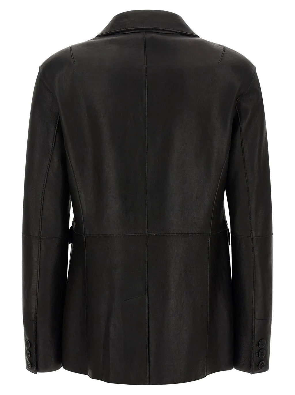 Blazer en cuir d'agneau noir P.A.R.O.S.H.