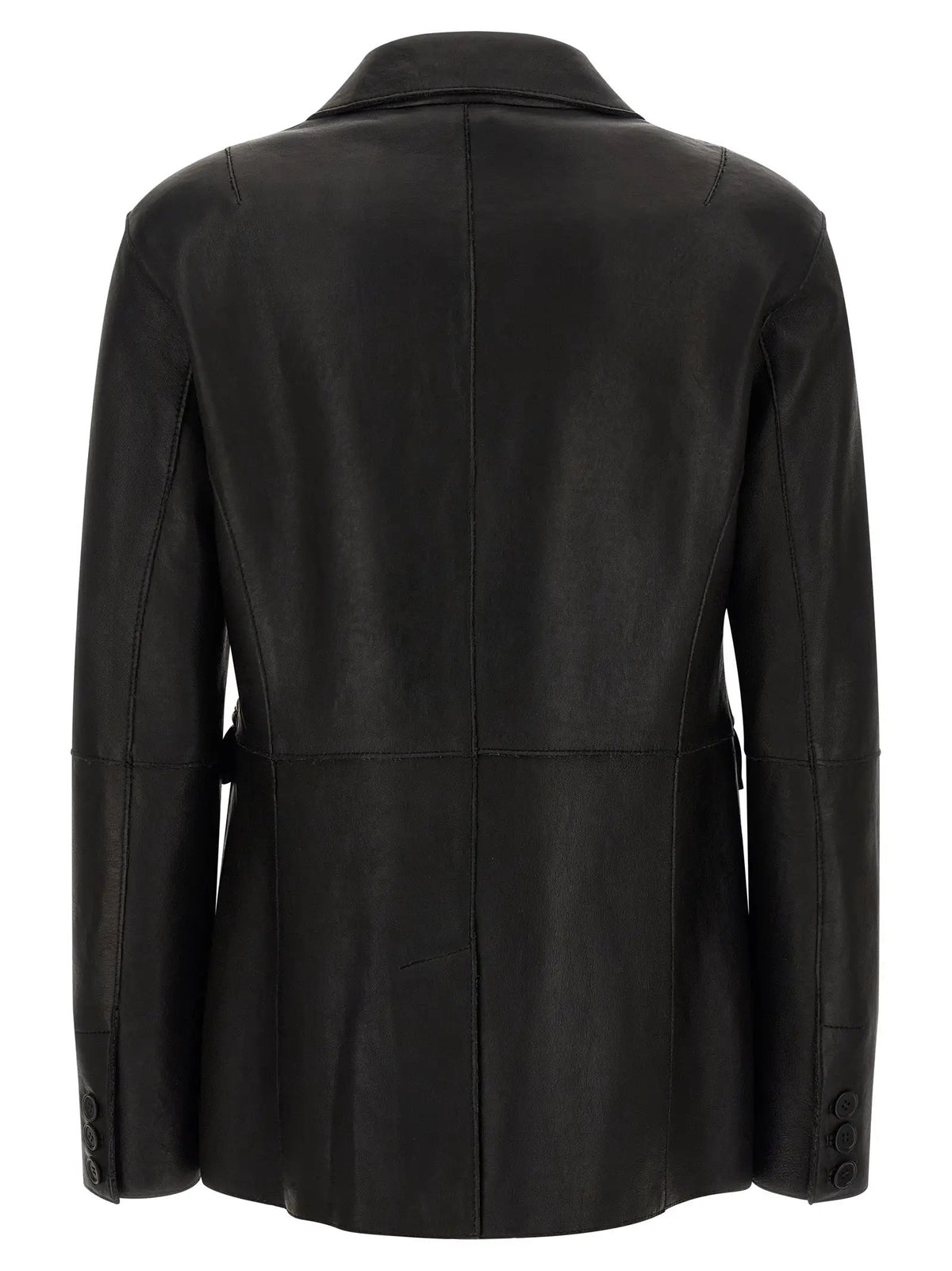 Blazer en cuir d'agneau noir P.A.R.O.S.H.