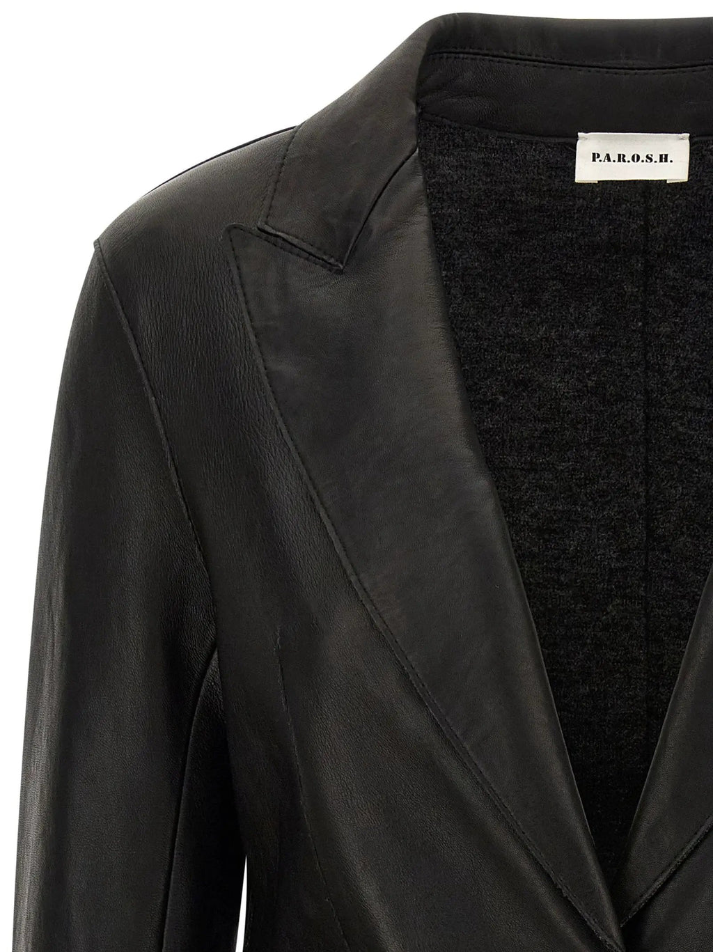 Blazer en cuir d'agneau noir P.A.R.O.S.H.