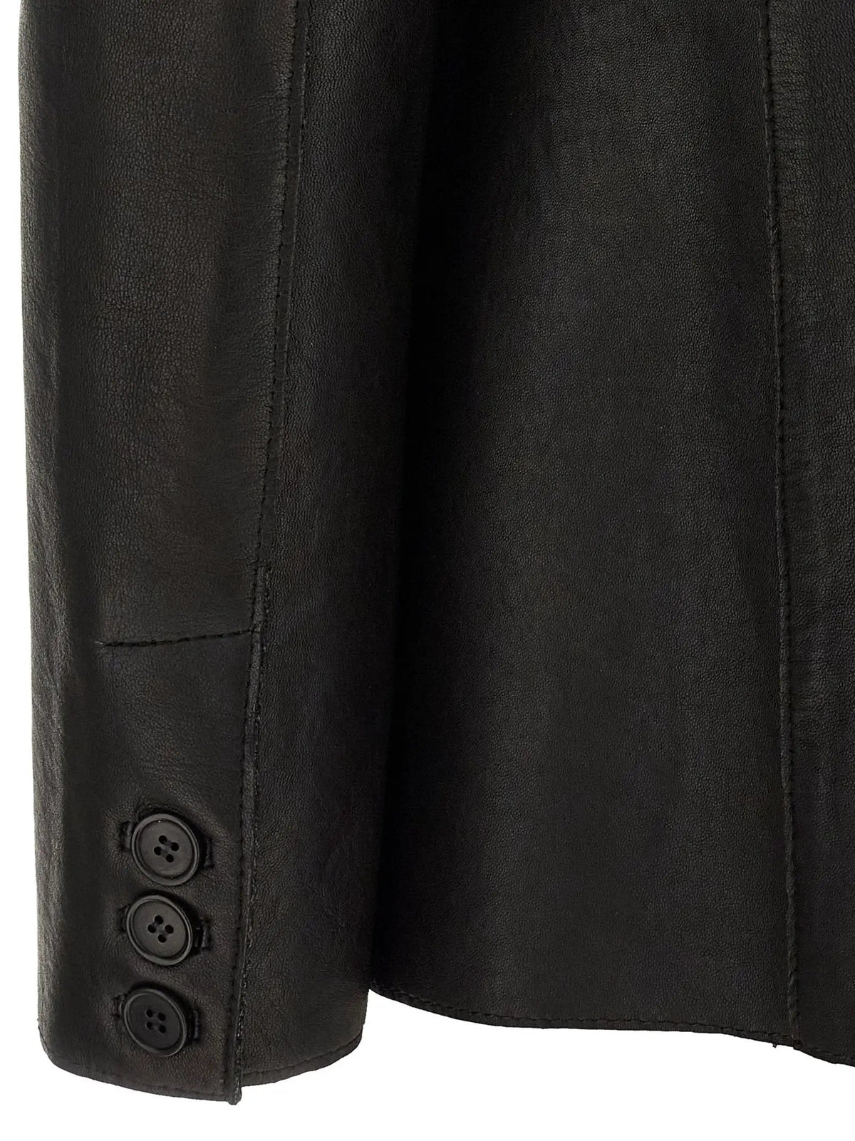 Blazer en cuir d'agneau noir P.A.R.O.S.H.