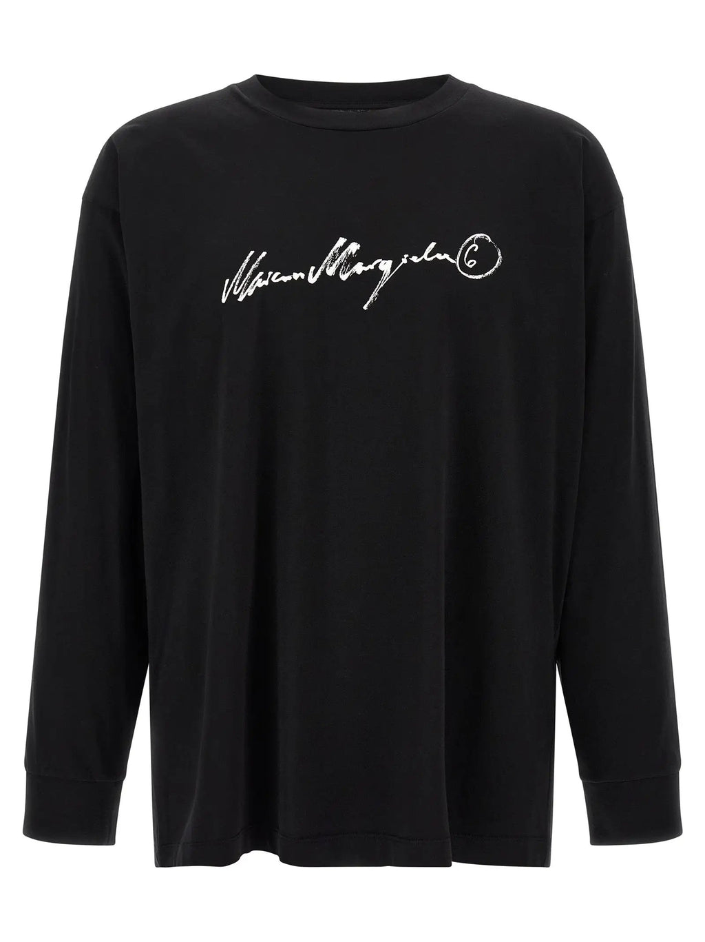 T-shirt à manches longues en coton noir MM6 Maison Margiela