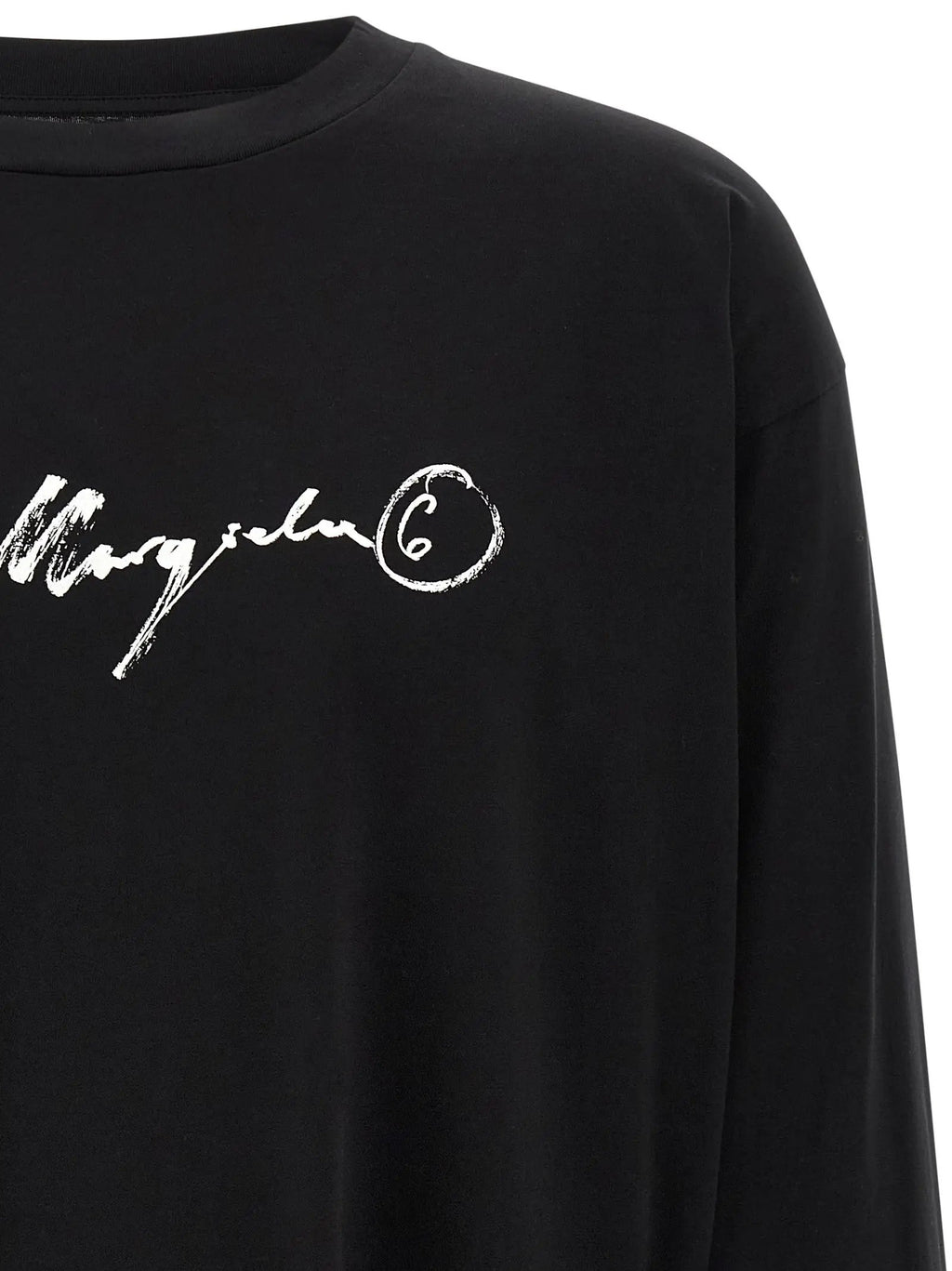 T-shirt à manches longues en coton noir MM6 Maison Margiela