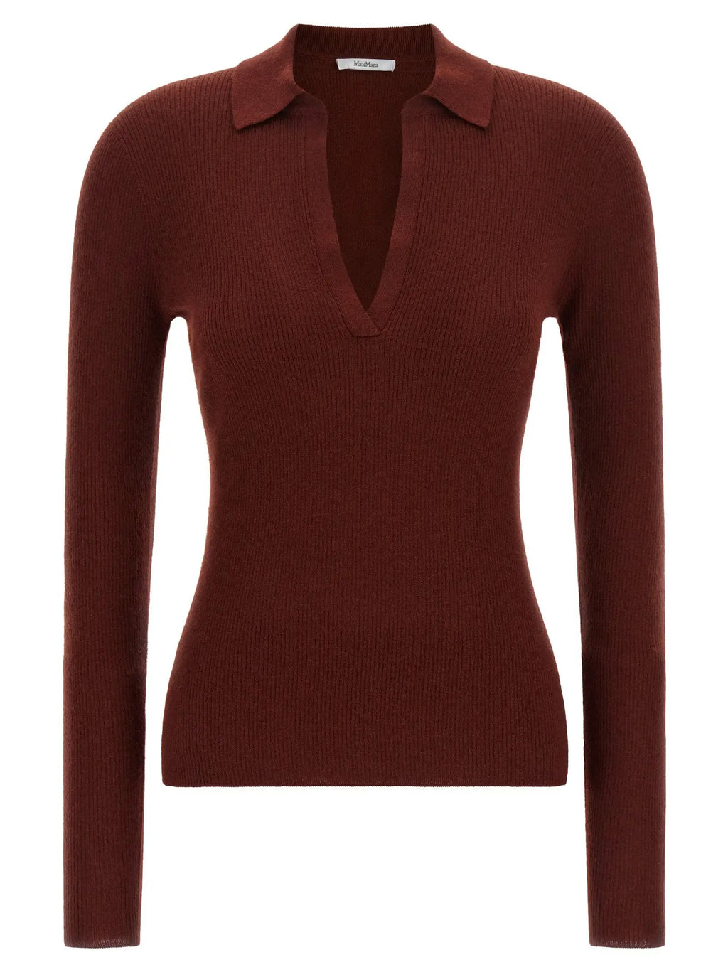 Max Mara Bordeaux Cashmere Polo Shirt