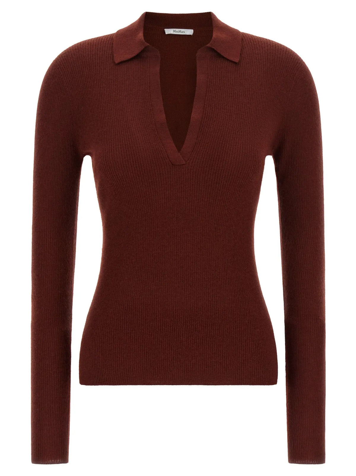 Max Mara Bordeaux Cashmere Polo Shirt
