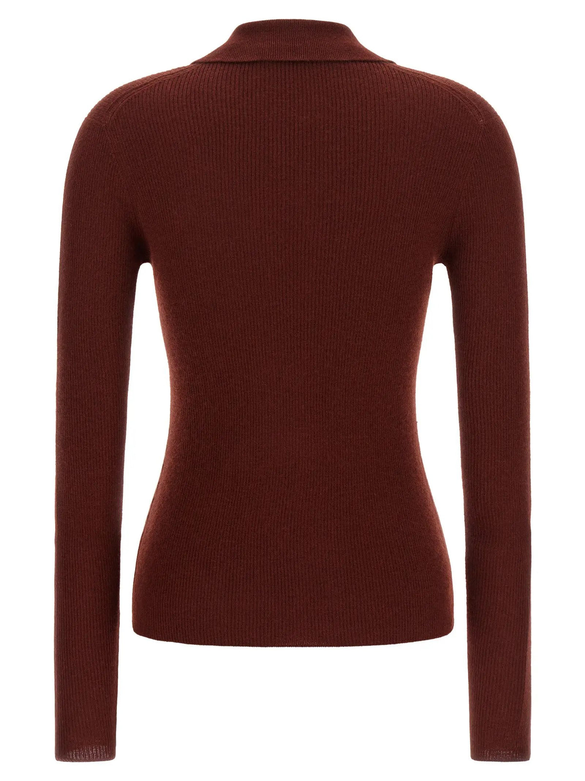 Max Mara Bordeaux Cashmere Polo Shirt