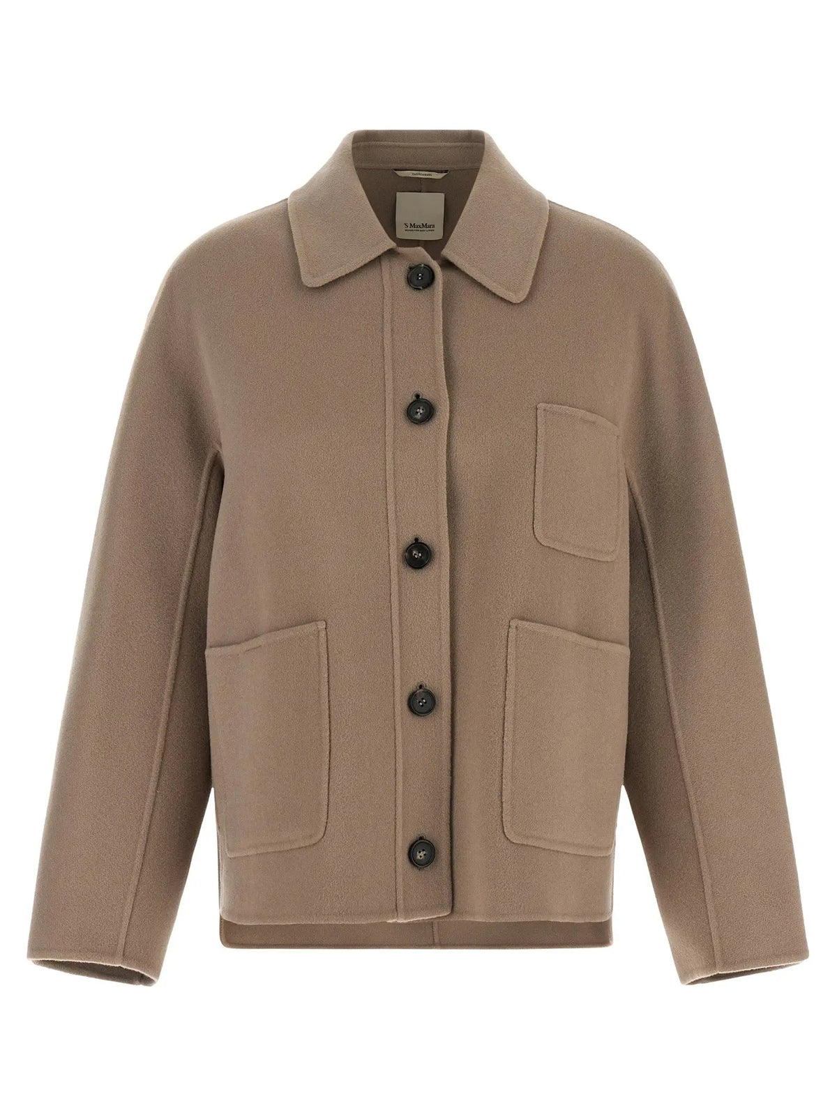 'S Max Mara Beige Wool Full-Length Jacket