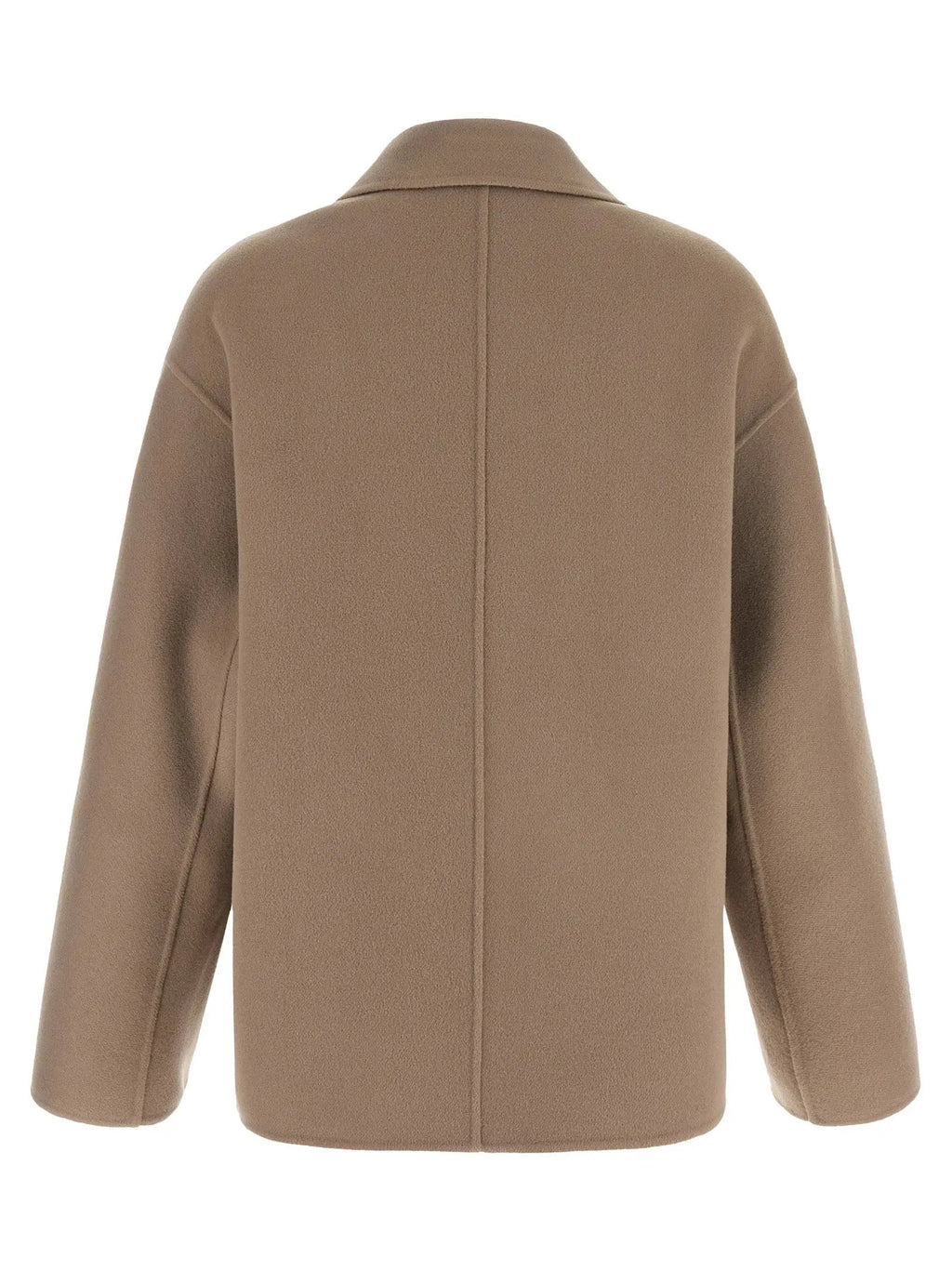 'S Max Mara Beige Wool Full-Length Jacket