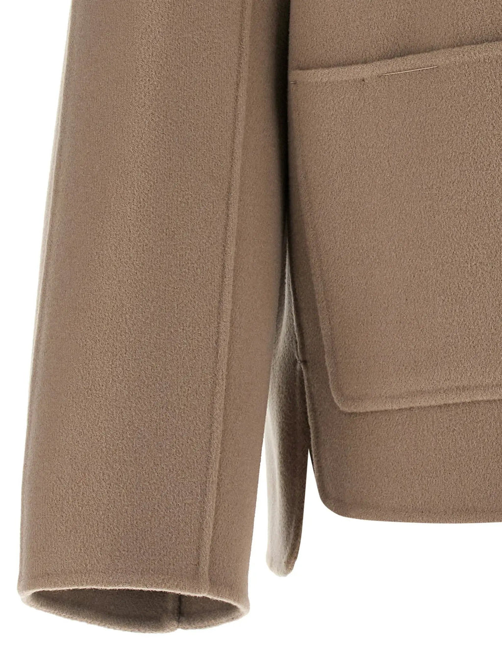'S Max Mara Beige Wool Full-Length Jacket