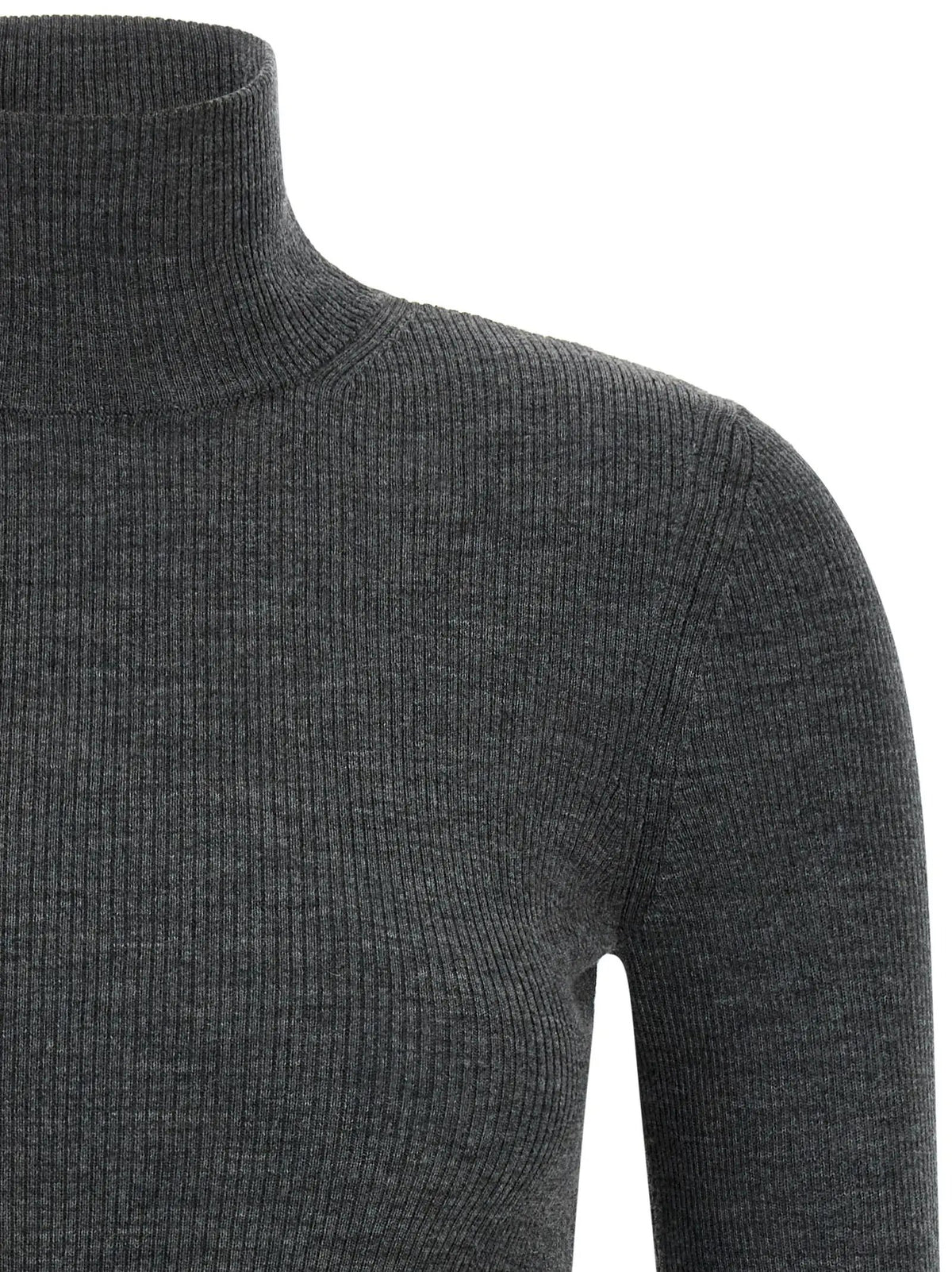 Max Mara Gray Virgin Wool Cardigan