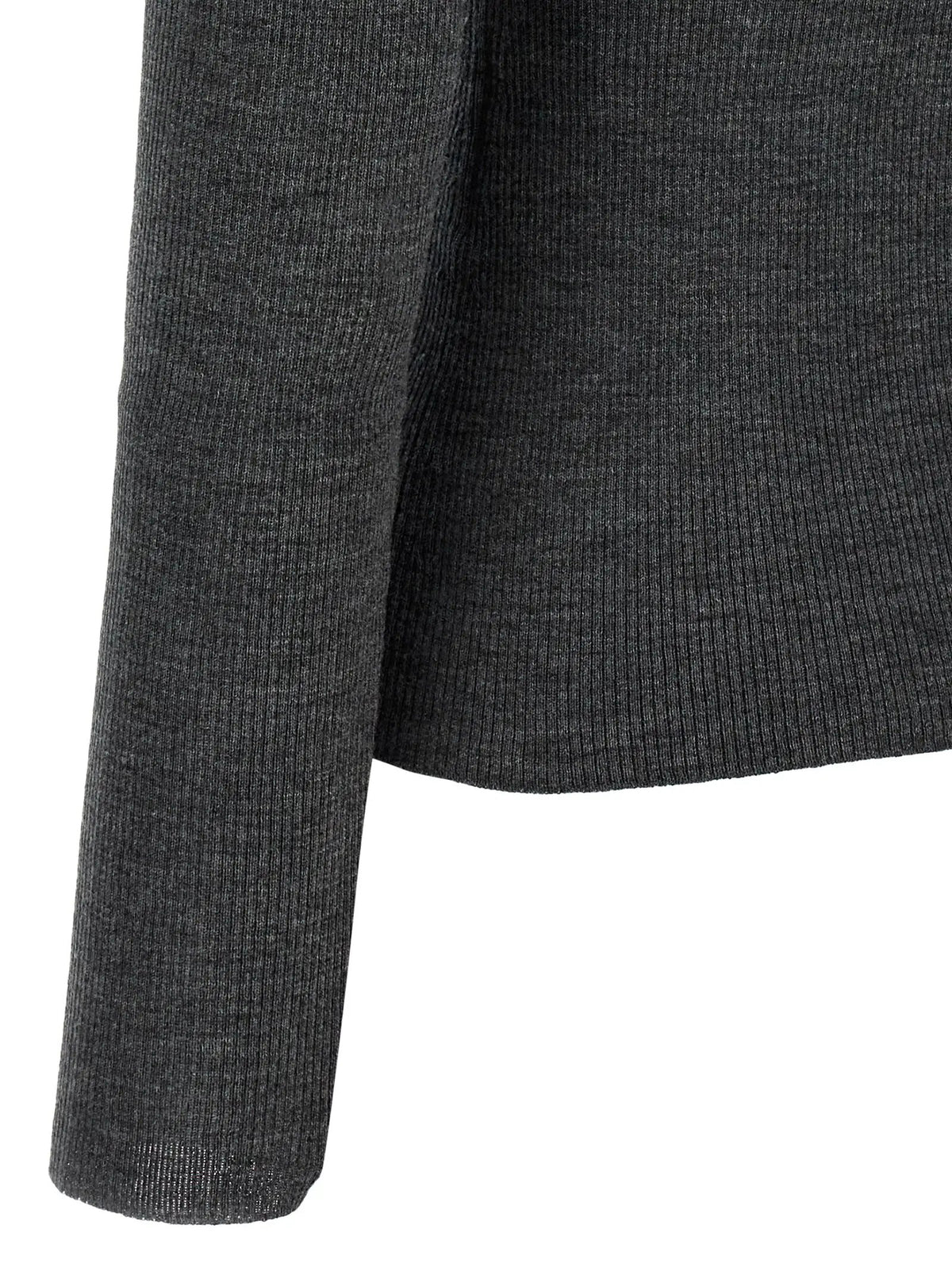 Max Mara Gray Virgin Wool Cardigan