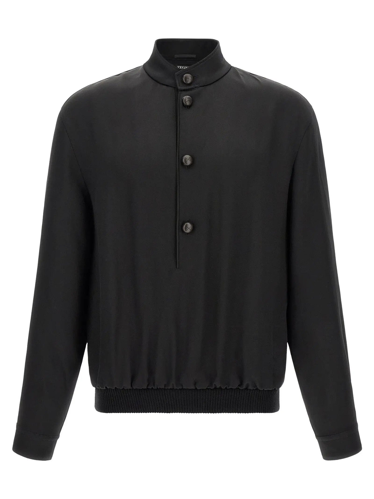 Sweat-shirt en satin noir ZEGNA