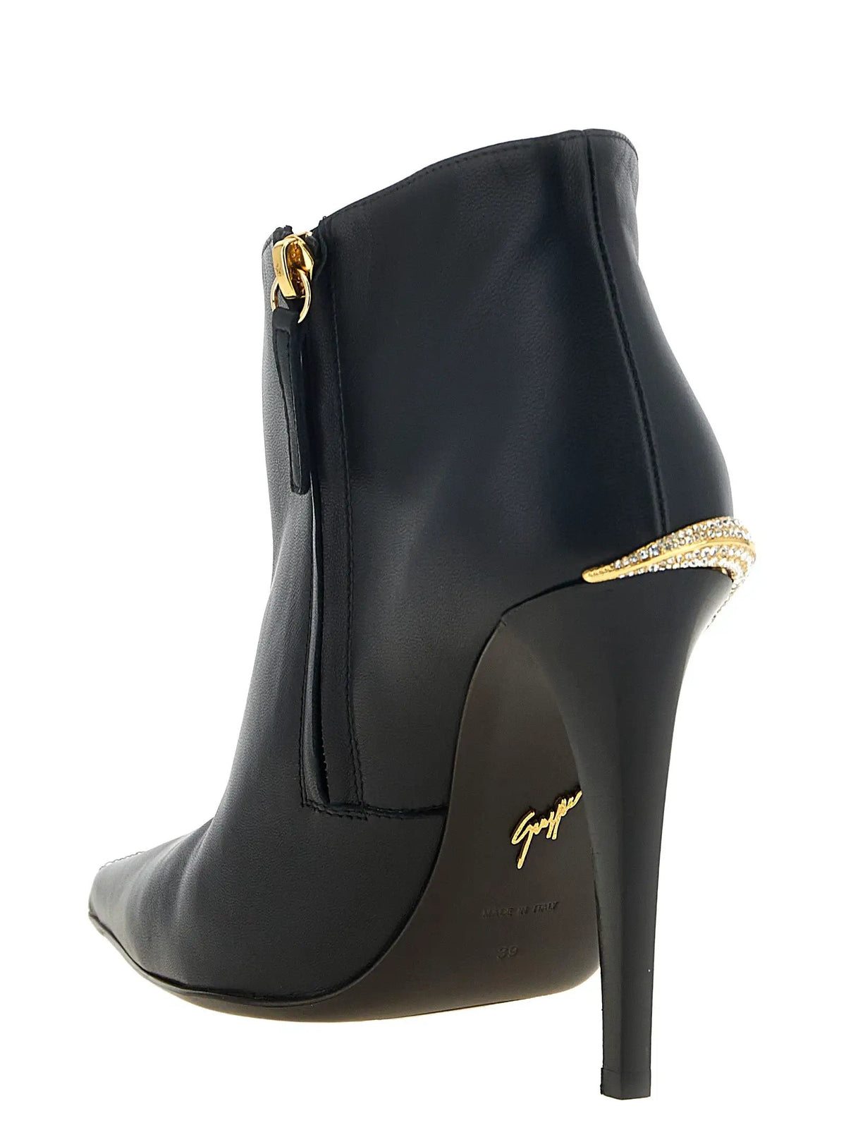 Bottines en cuir d'agneau noir Giuseppe Zanotti