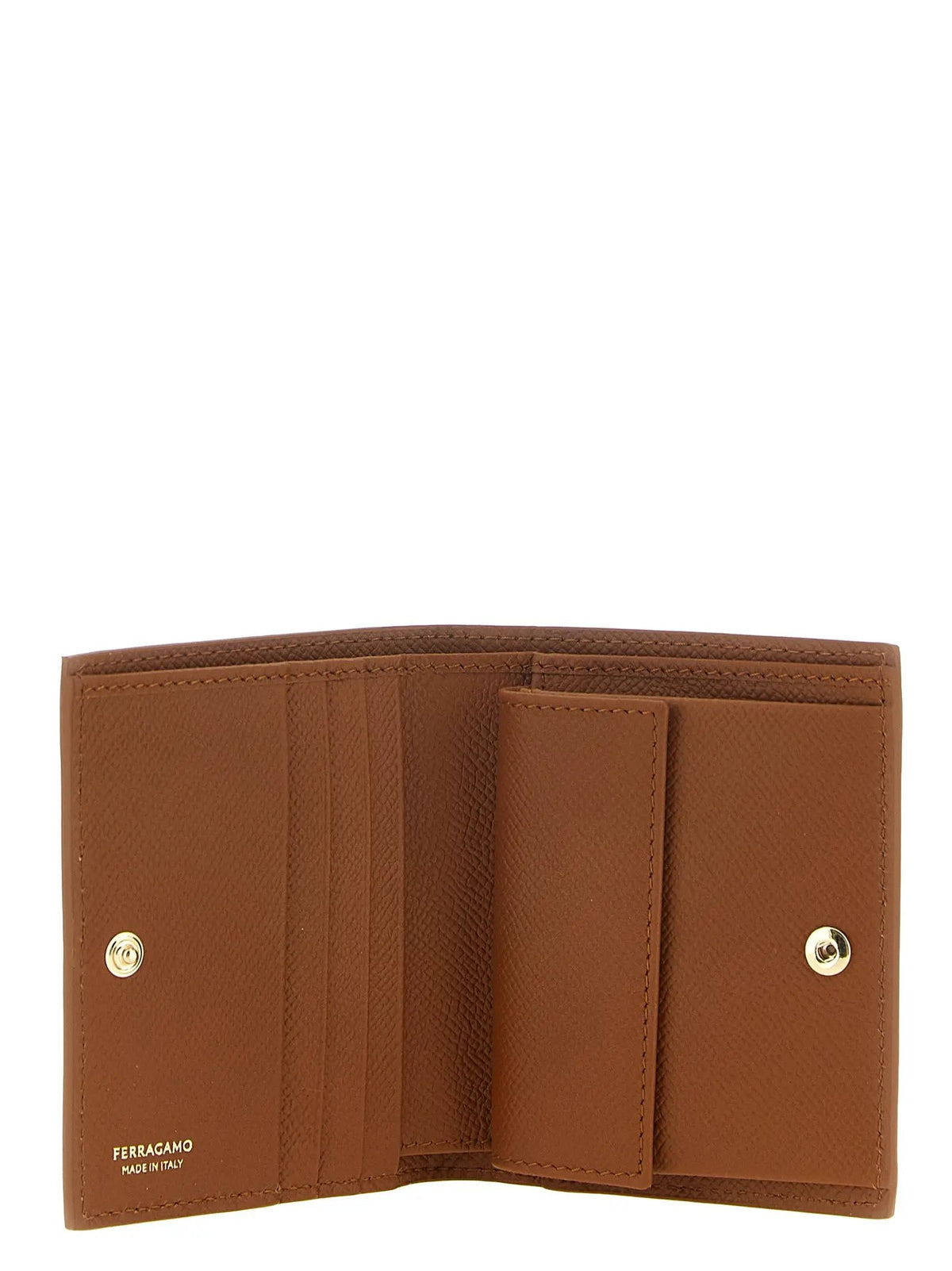Porte-cartes Ferragamo en cuir de veau marron