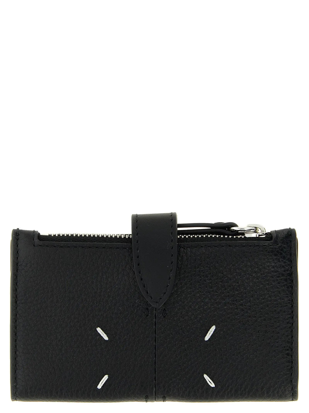 Porte-cartes en cuir de veau noir Maison Margiela