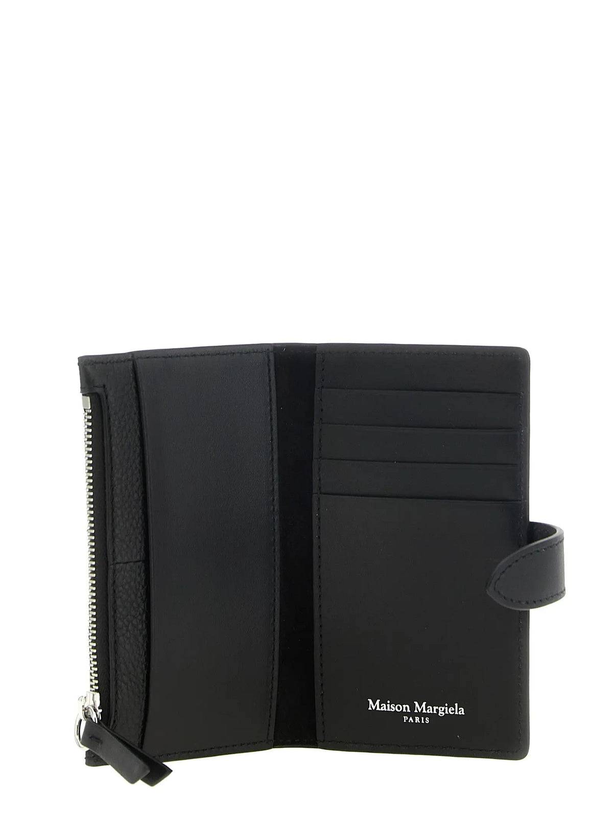 Porte-cartes en cuir de veau noir Maison Margiela