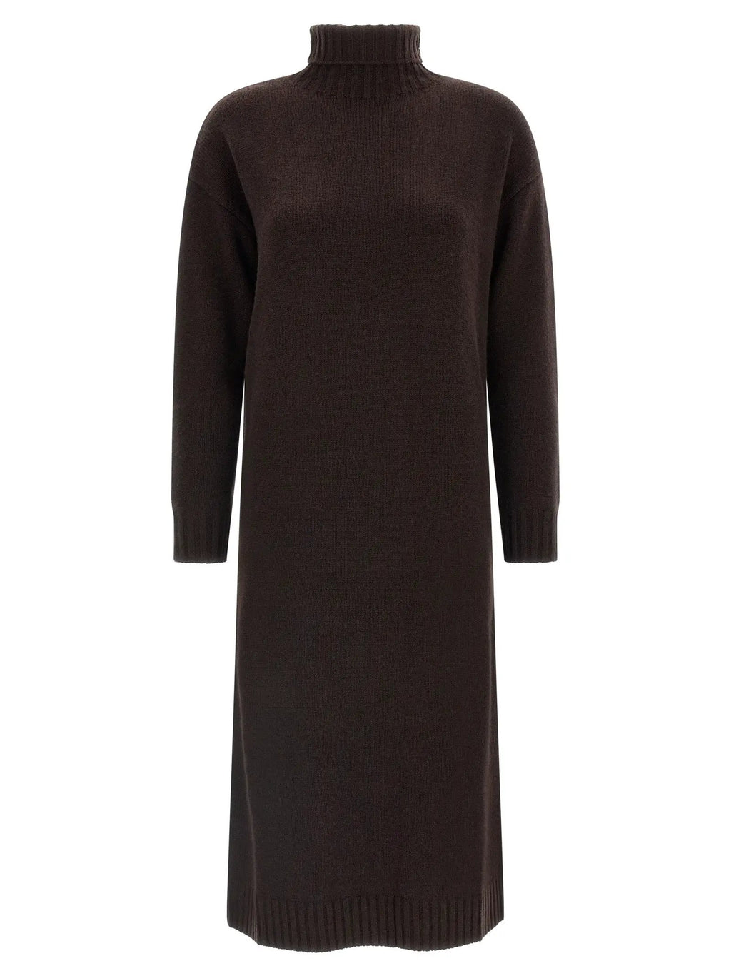 Max Mara Brown Wool Midi Dress