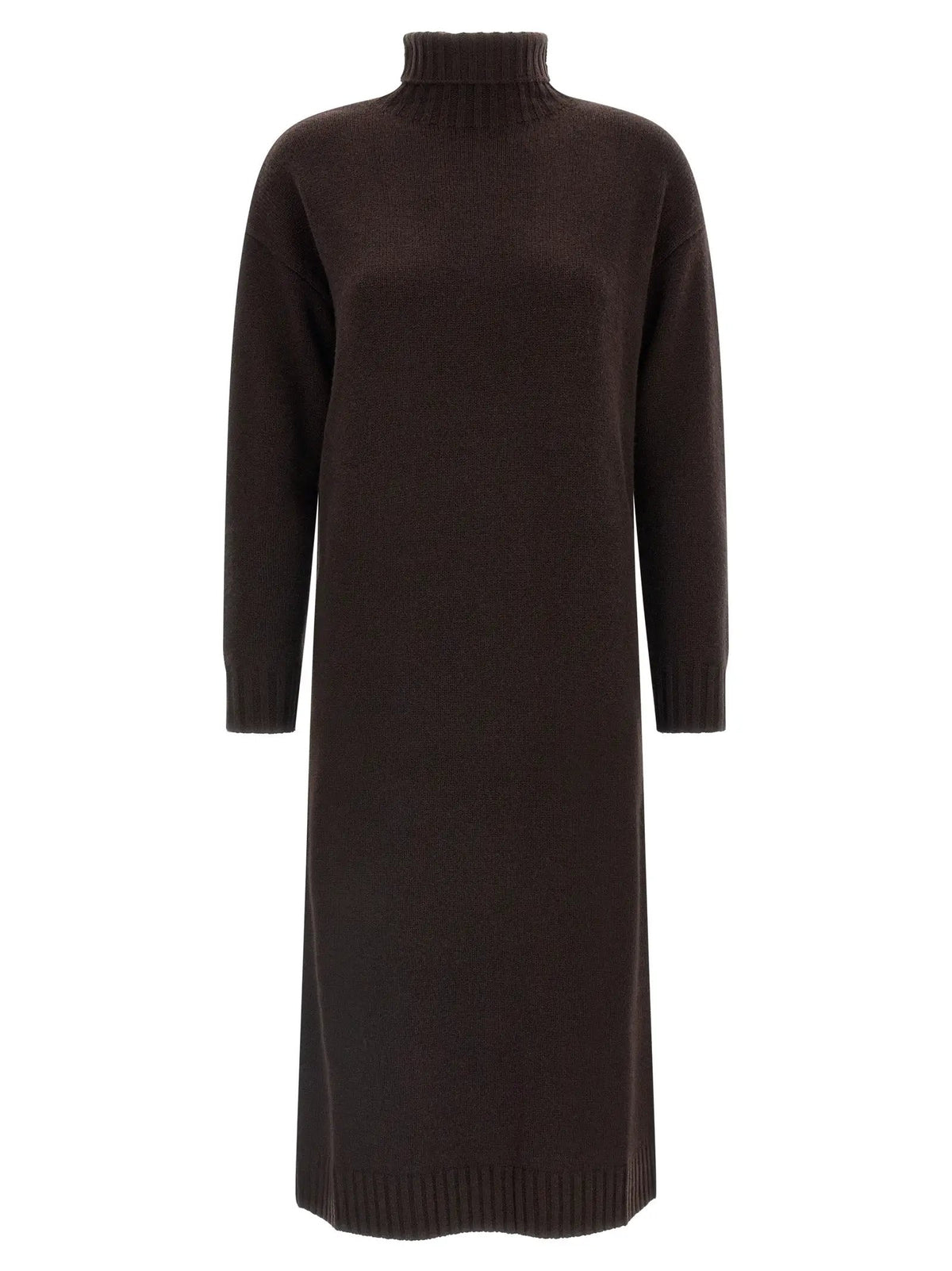Max Mara Brown Wool Midi Dress