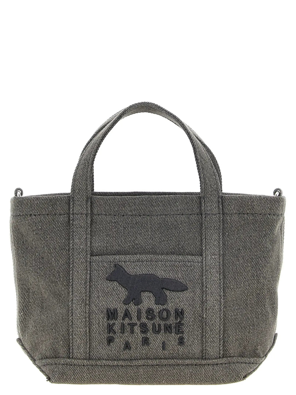 Maison Kitsuné Gray Cotton Tote Bag