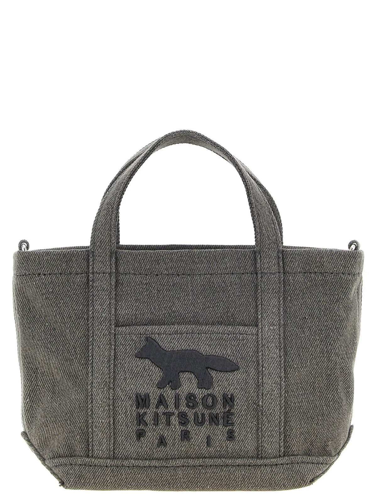 Maison Kitsuné Gray Cotton Tote Bag