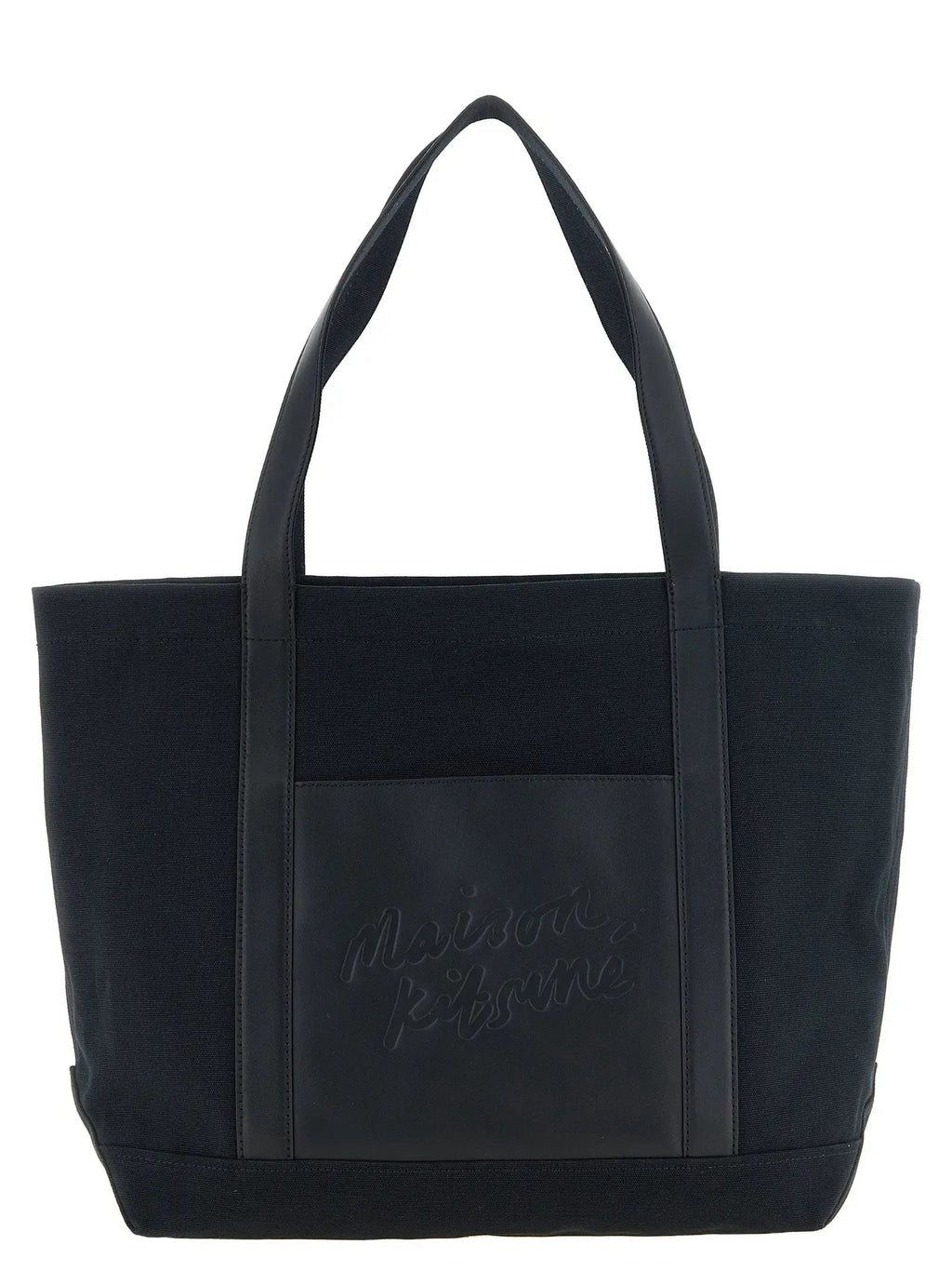 Sac fourre-tout en coton noir Maison Kitsuné