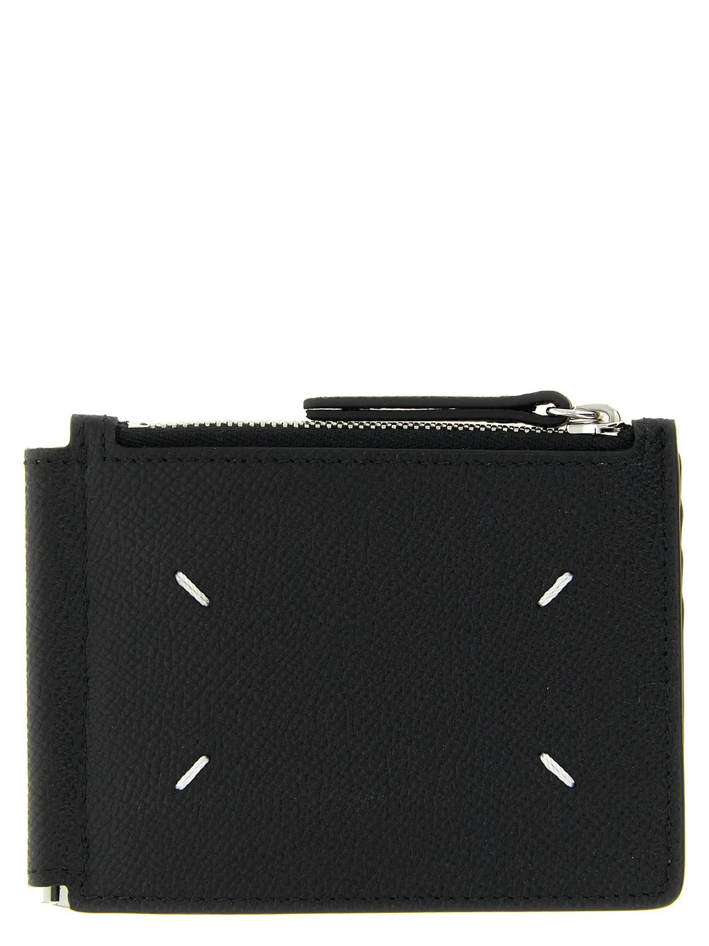 Porte-cartes en cuir de veau noir Maison Margiela