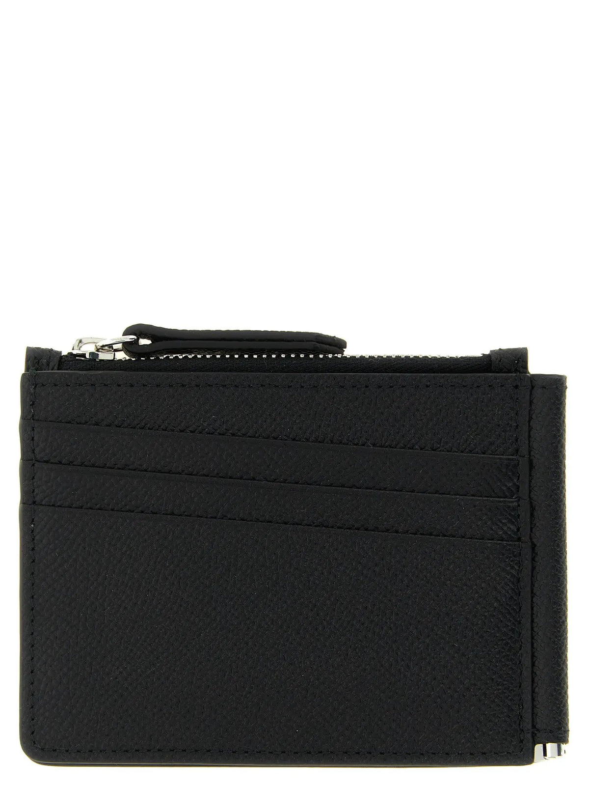 Porte-cartes en cuir de veau noir Maison Margiela