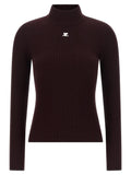 Courrèges Bordeaux Viscose Cardigan