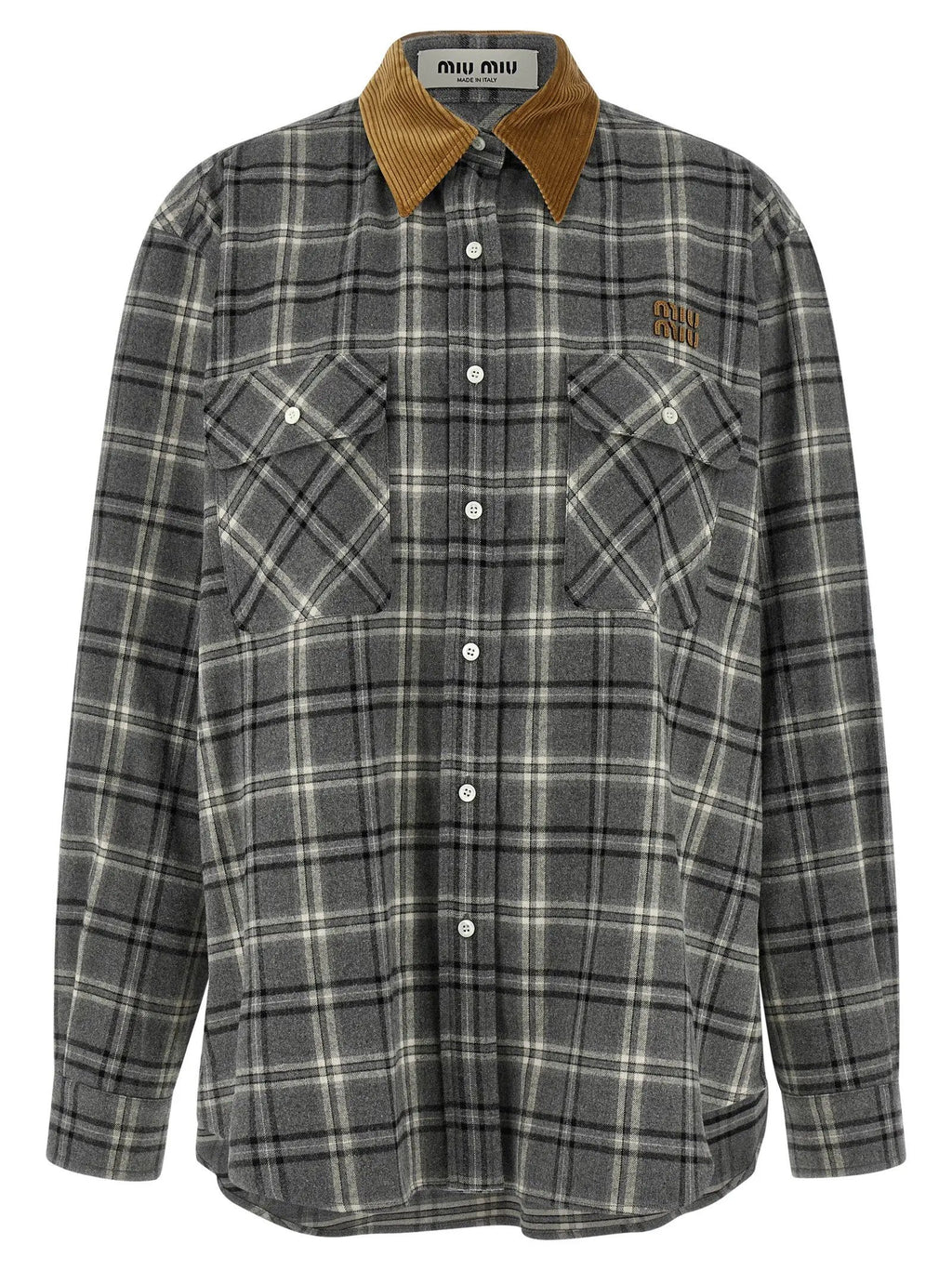 Blouse Miu Miu en coton gris