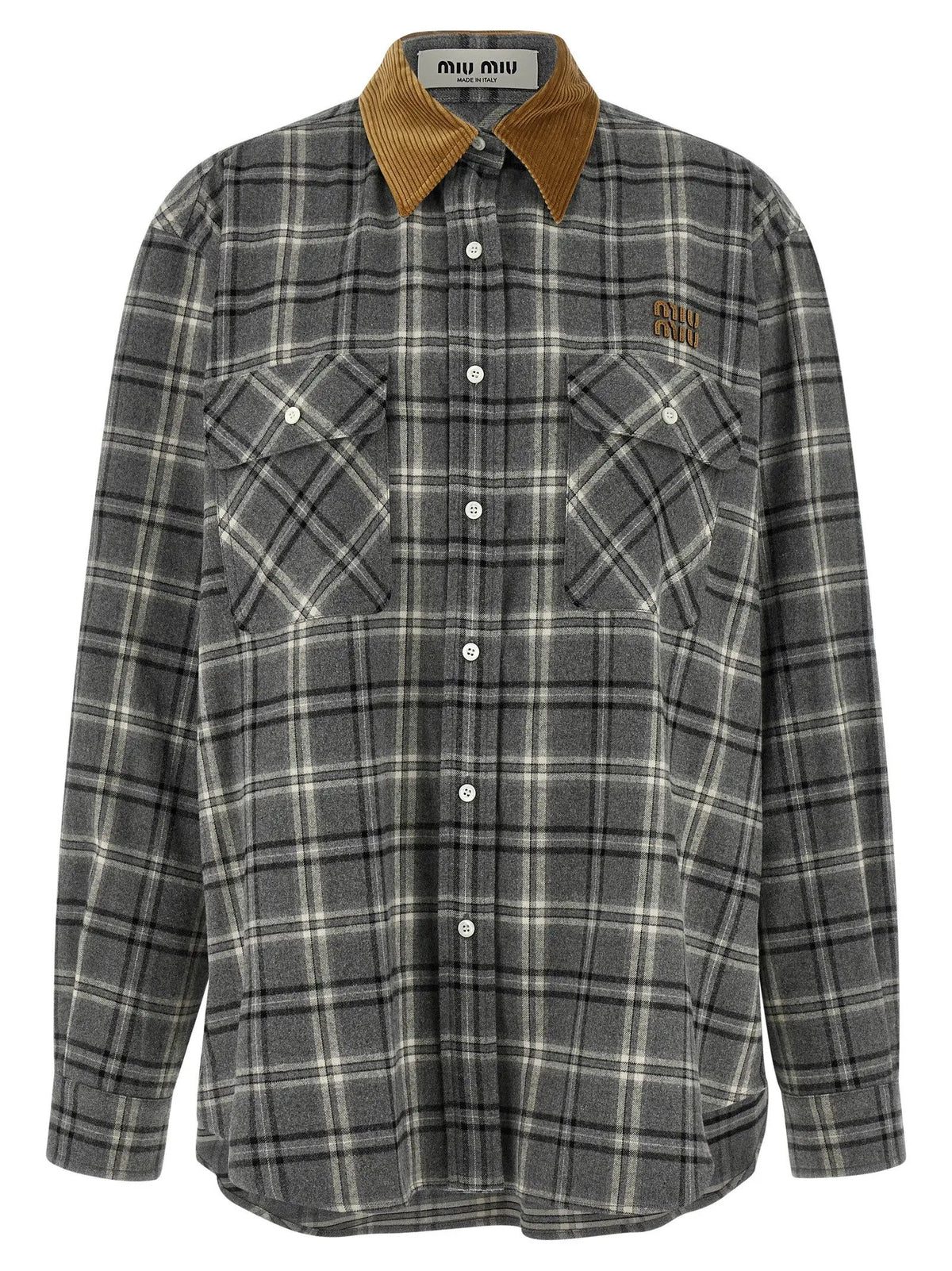 Blouse Miu Miu en coton gris