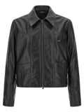 Veste en cuir de veau noir Amiri